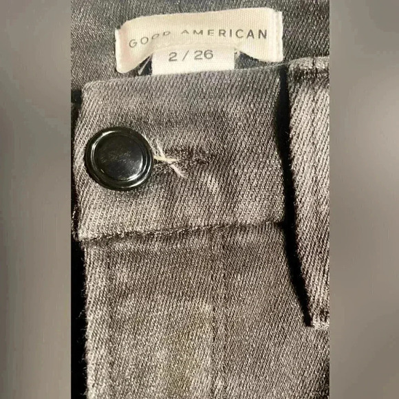 Good American “good legs straight” stretch casual 5 pocket black denim jean 2 - Picture 4 of 5